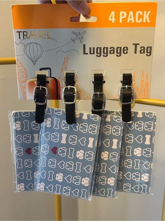 Other - Travel Luggage Tag Set - Gray dogs Pattern (4 Pack) paws love